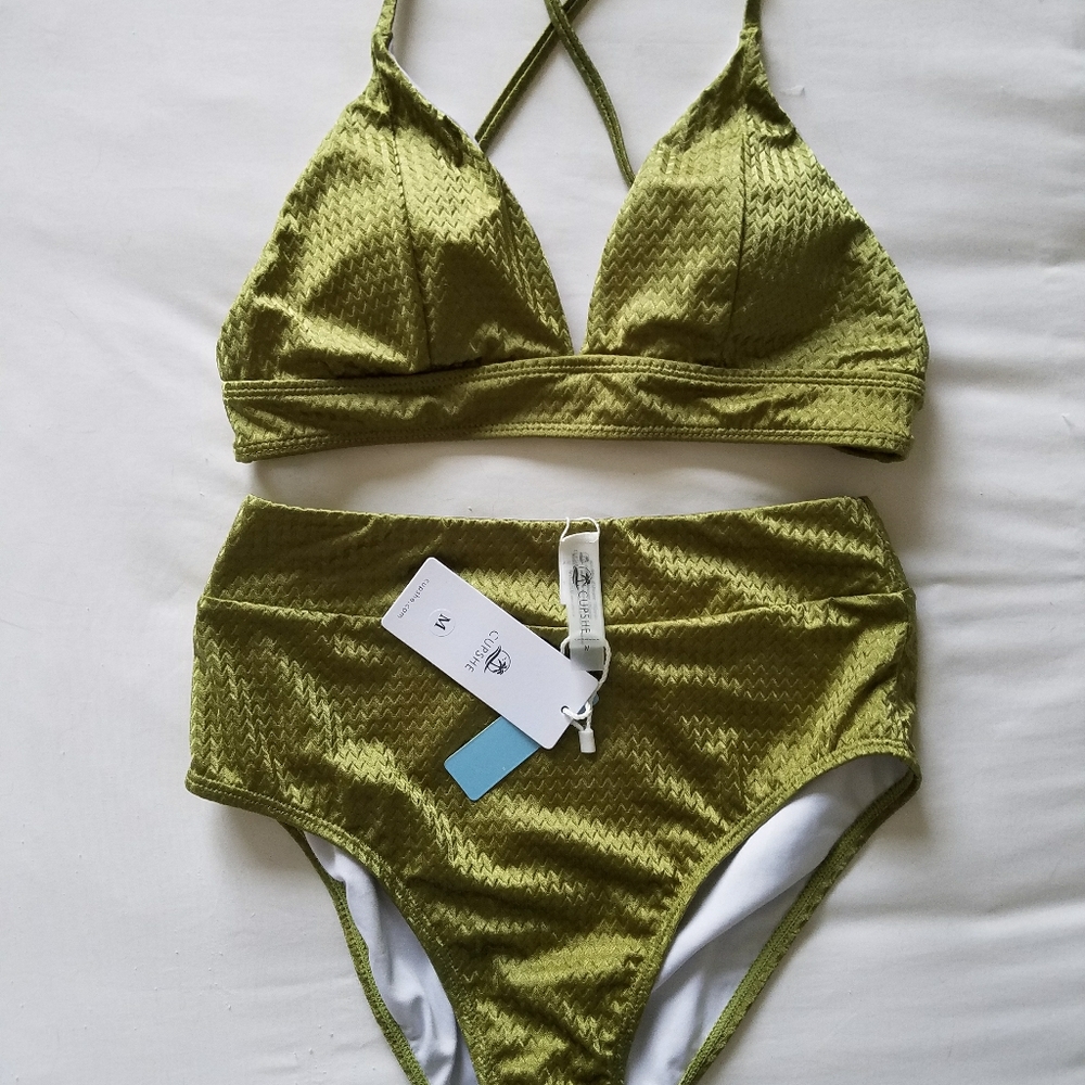 Green high waisted bikini